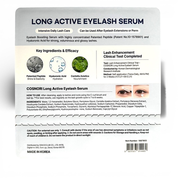 COSNORI Long Active Eyelash Serum intensive lash care set 2 x 0.3 fl oz - Picture 6 of 7